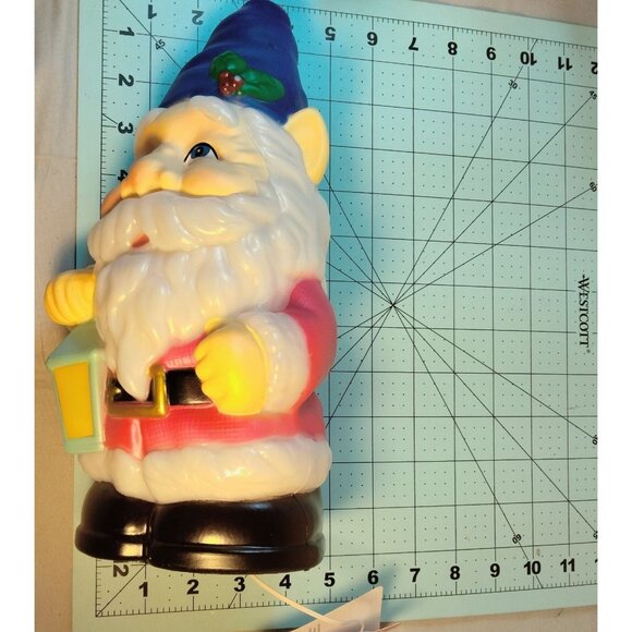 Holiday Time Light Up Gnome 11 Inch Blow Mold Indoor Outdoor Christmas - Picture 7 of 7